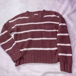 Pink and White Striped Sweater